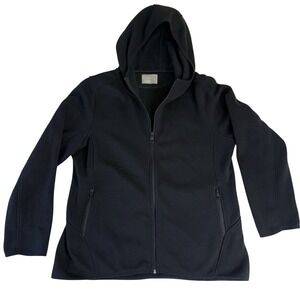 Andrew‎ Marc Mens XL Black Zip Up Hoodie Fleece Jacket Sportswear